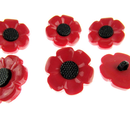 Round Flower Buttons Daisy Poppy Forget Me Not & Sunflower Buttons 18mm/21mm - ThreadandTrimmings
