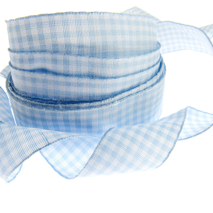 Gingham Ribbon - Choice of 14 Lovely Colours & 3 Sizes - 5mm, 10mm & 25mm - ThreadandTrimmings