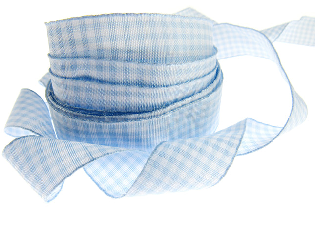 Gingham Ribbon - Choice of 14 Lovely Colours & 3 Sizes - 5mm, 10mm & 25mm - ThreadandTrimmings