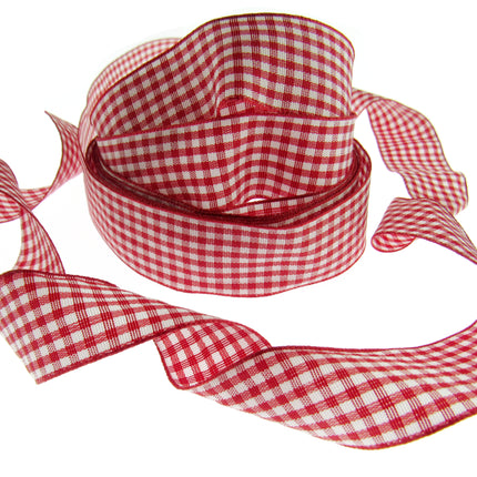 Gingham Ribbon - Choice of 14 Lovely Colours & 3 Sizes - 5mm, 10mm & 25mm - ThreadandTrimmings