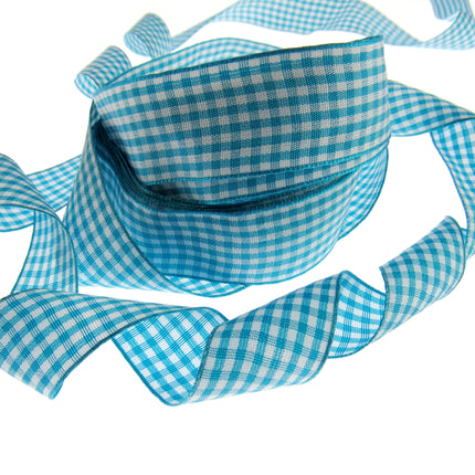 Gingham Ribbon - Choice of 14 Lovely Colours & 3 Sizes - 5mm, 10mm & 25mm - ThreadandTrimmings
