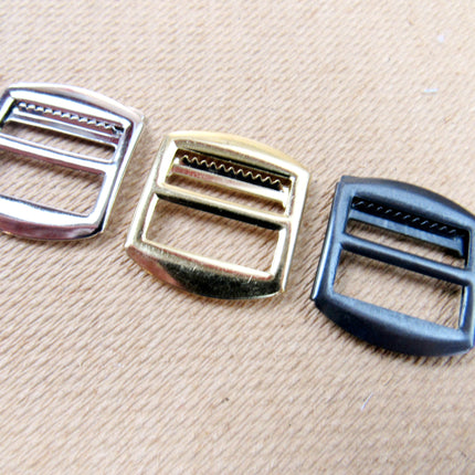 Toothed Waistcoat Buckles with Adjusting Slider Bar - Black, Gold or Silver CX51 - ThreadandTrimmings