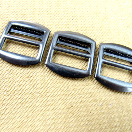 Toothed Waistcoat Buckles with Adjusting Slider Bar - Black, Gold or Silver CX51 - ThreadandTrimmings