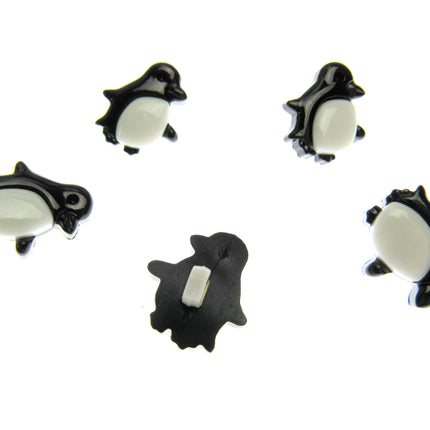 Penguin Buttons Children's Black & White Penguin Buttons 17mm CN21