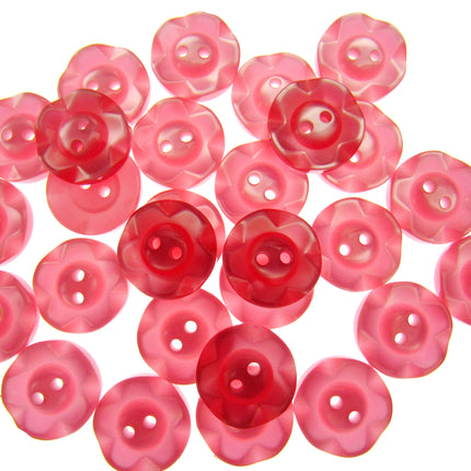 Round Dished Edge Buttons / Fruit Gum Buttons - Pack of 100 - 11 Colours - ThreadandTrimmings