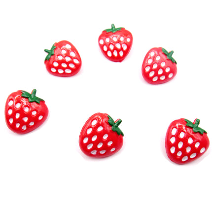 Strawberry Baby Fruit Buttons with Shank and Hand Painted Detail 15mm CN6 - ThreadandTrimmings