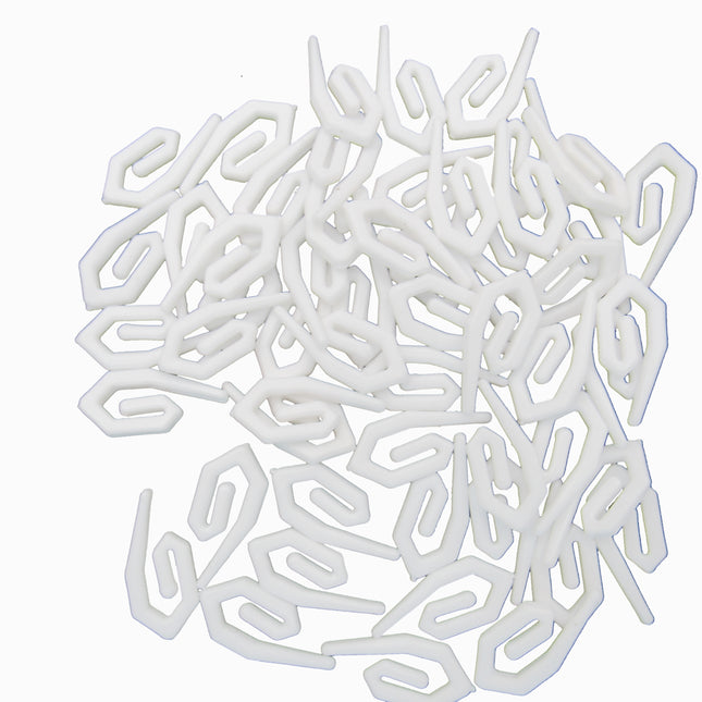 Curtain Hooks for Ring Header Tape White Plastic Standard Size 25mm UK Made CH1X - ThreadandTrimmings