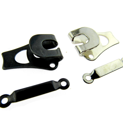 Trouser Hook & Bar Fastener Sew On 9mm Nickel Plated Or Black Oxidized - ThreadandTrimmings