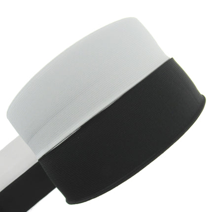 Flat Woven Stretch Elastic - Black or White - Choice of 6 Sizes & 3 Lengths - ThreadandTrimmings