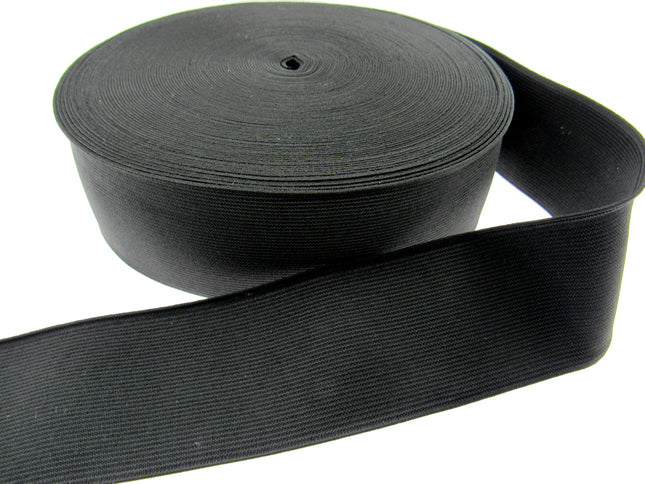 Flat Woven Stretch Elastic - Black or White - Choice of 6 Sizes & 3 Lengths - ThreadandTrimmings