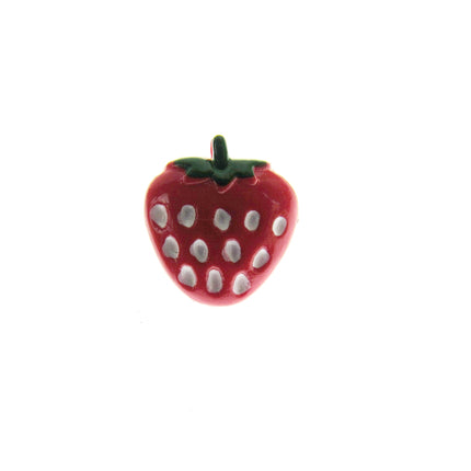 Strawberry Baby Fruit Buttons with Shank and Hand Painted Detail 15mm CN6 - ThreadandTrimmings