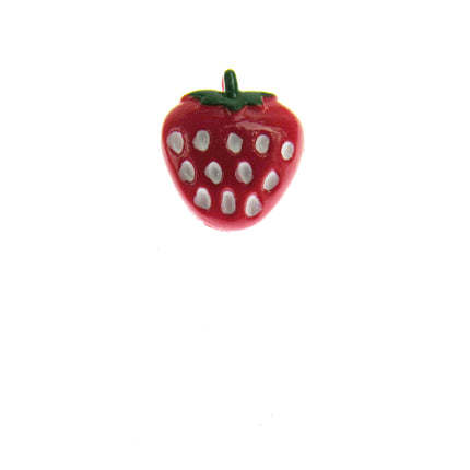 Strawberry Baby Fruit Buttons with Shank and Hand Painted Detail 15mm CN6 - ThreadandTrimmings