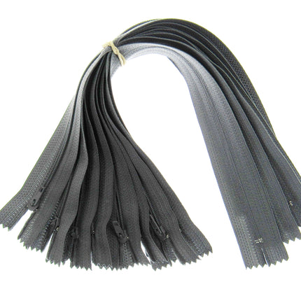 Nylon Closed End Cushion Zips No3 12" to 22" Black Grey Cream Beige Bulk Qty - ThreadandTrimmings