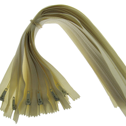 Nylon Closed End Cushion Zips No3 12" to 22" Black Grey Cream Beige Bulk Qty - ThreadandTrimmings