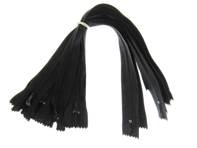 Nylon Closed End Cushion Zips No3 12" to 22" Black Grey Cream Beige Bulk Qty - ThreadandTrimmings