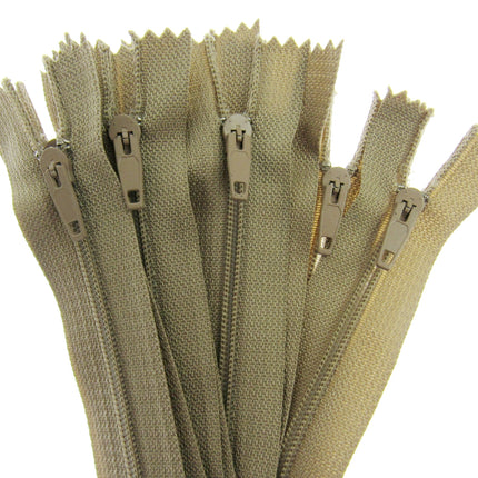 Nylon Closed End Cushion Zips No3 12" to 22" Black Grey Cream Beige Bulk Qty - ThreadandTrimmings