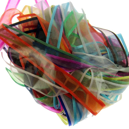 Bags of Ribbon Chiffon Organza Ribbon Bundles Bags of 20 Pcs 10mm 15mm 25mm - ThreadandTrimmings