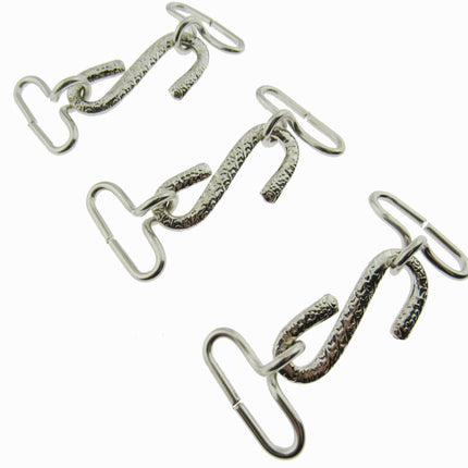 Snake Belt Buckles - Silver Colour "S" Shape - 25mm Insert for Elastic - ThreadandTrimmings
