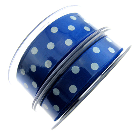 Spotty Satin Polka Dot Ribbon by Berisford's From The Essentials Range - 25mm - ThreadandTrimmings