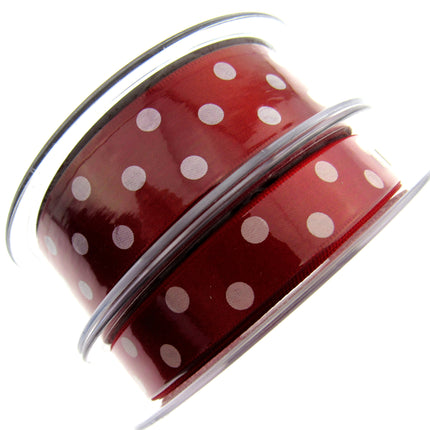 Spotty Satin Polka Dot Ribbon by Berisford's From The Essentials Range - 25mm - ThreadandTrimmings