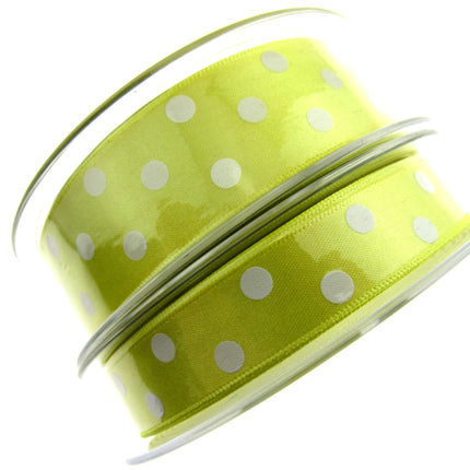 Spotty Satin Polka Dot Ribbon by Berisford's From The Essentials Range - 25mm - ThreadandTrimmings