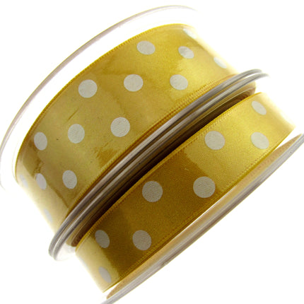 Spotty Satin Polka Dot Ribbon by Berrisford's - 3m Length - 15mm or 25mm - ThreadandTrimmings