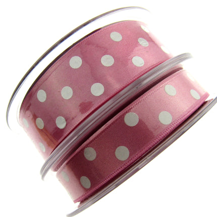 Spotty Satin Polka Dot Ribbon by Berisford's From The Essentials Range - 25mm - ThreadandTrimmings