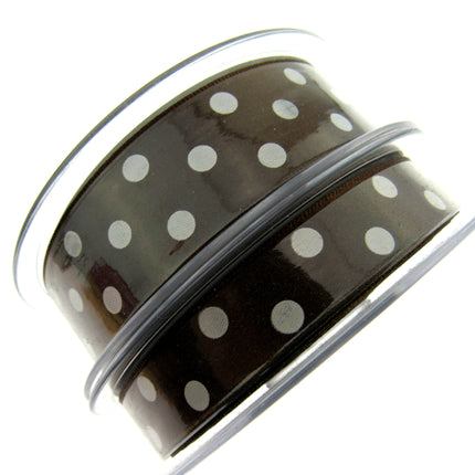 Spotty Satin Polka Dot Ribbon by Berisford's From The Essentials Range - 25mm - ThreadandTrimmings