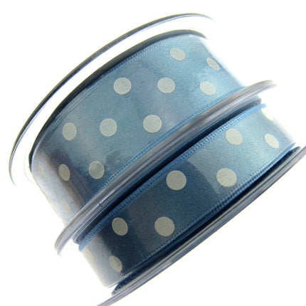 Spotty Satin Polka Dot Ribbon by Berrisford's - 3m Length - 15mm or 25mm - ThreadandTrimmings