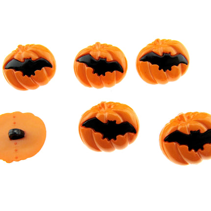 Halloween Buttons Pumpkin Spooky Costumes Craft Novelty Shank Back Pack of 6