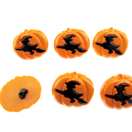 Halloween Buttons Pumpkin Spooky Costumes Craft Novelty Shank Back Pack of 6