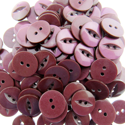 Round Fisheye Buttons Polyester 2-Hole Knitwear Sewing Craft Value Pack CFISH