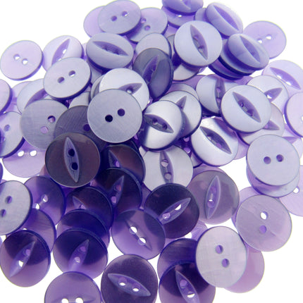 Round Fisheye Buttons Polyester 2-Hole Knitwear Sewing Craft Value Pack CFISH