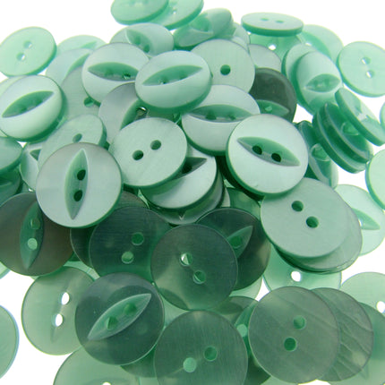 Round Fisheye Buttons Polyester 2-Hole Knitwear Sewing Craft Value Pack CFISH