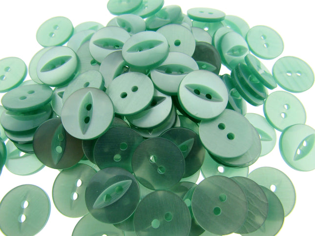Round Fisheye Buttons Polyester 2-Hole Knitwear Sewing Craft Value Pack CFISH