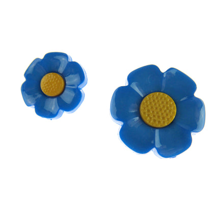 Round Flower Buttons Daisy Poppy Forget Me Not & Sunflower Buttons 18mm/21mm - ThreadandTrimmings