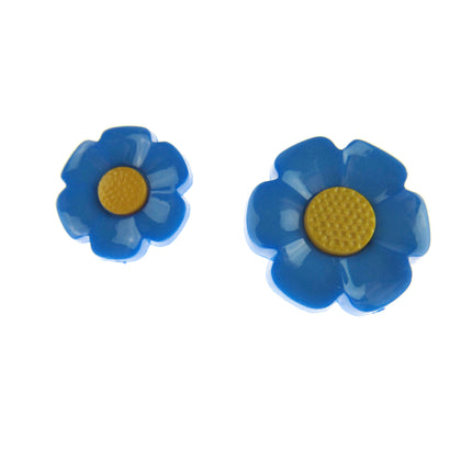 Round Flower Buttons Daisy Poppy Forget Me Not & Sunflower Buttons 18mm/21mm - ThreadandTrimmings