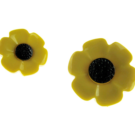 Round Flower Buttons Daisy Poppy Forget Me Not & Sunflower Buttons 18mm/21mm - ThreadandTrimmings