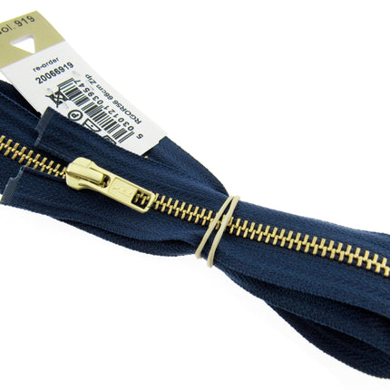 Brass Metal Open End Zipper by YKK #5 Zip Chain Choose From 6 Colours & 11 Sizes - ThreadandTrimmings