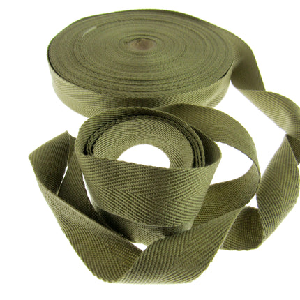 Soft Cotton Rich Webbing With Herringbone Weave -25mm Apron Tape For Bag Making - ThreadandTrimmings