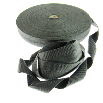 Soft Cotton Rich Webbing With Herringbone Weave -25mm Apron Tape For Bag Making - ThreadandTrimmings