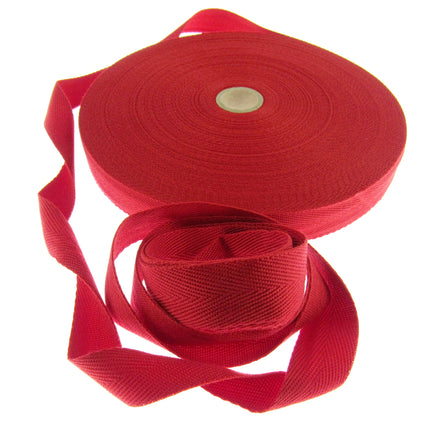 Soft Cotton Rich Webbing With Herringbone Weave -25mm Apron Tape For Bag Making - ThreadandTrimmings