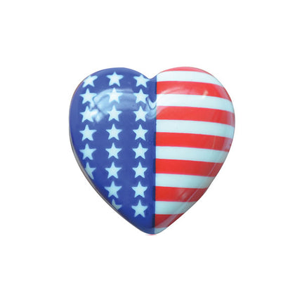 USA Flag Heart Shank Buttons 23mm Patriotic Star Spangled Banner Sewing Pack of 5