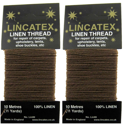 Strong Linen Thread for Repair, Mending & Leather Work 5 Colours 10m Cards - ThreadandTrimmings