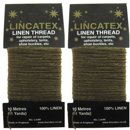 Strong Linen Thread for Repair, Mending & Leather Work 5 Colours 10m Cards - ThreadandTrimmings