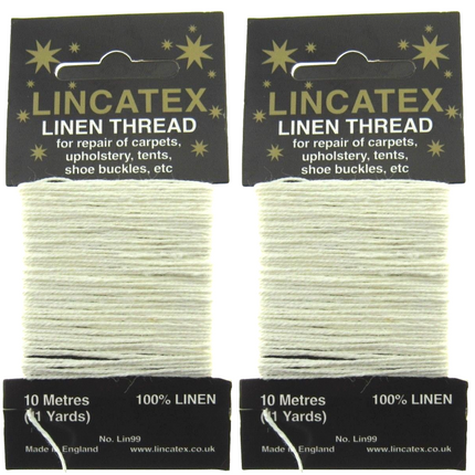 Strong Linen Thread for Repair, Mending & Leather Work 5 Colours 10m Cards - ThreadandTrimmings