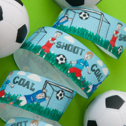 Football Fan Ribbon by Berisfords - 25mm Wide - 3 Meter Lengths - Shoot - Goal
