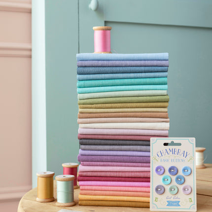 Tilda Chambray Cotton Fat Eighths Bundle of 28 Premium Quilting Fabric Pieces