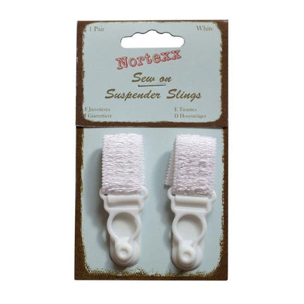 Sew On Suspender Slings in Black or White - Price for a Pair - 18mm - NSS - ThreadandTrimmings