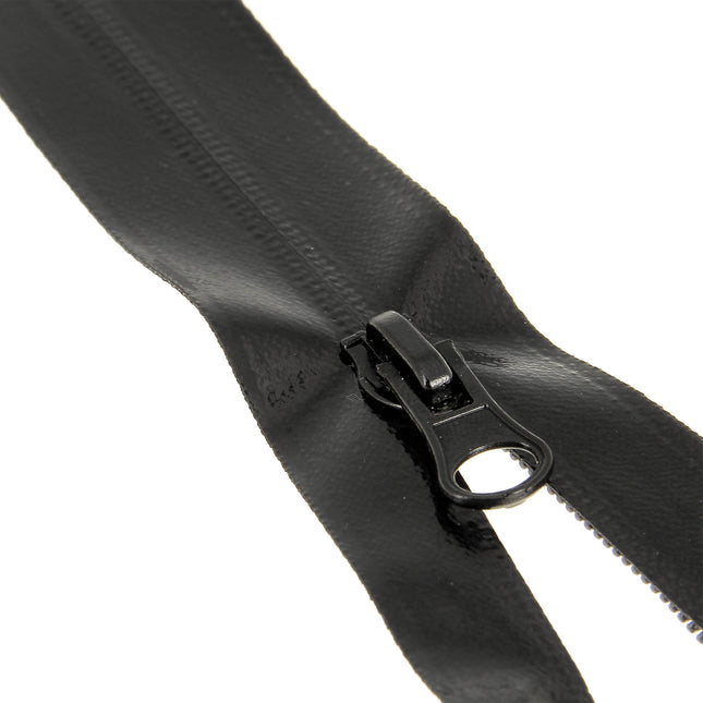 Open End Nylon Zip Water Repellent & Windproof Black No.5 Coil Zip Medium Weight - ThreadandTrimmings